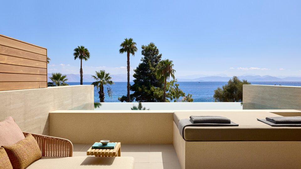Tiara Holidays - Avali Mar-Bella - Deluxe Double Room Private Pool Front Sea View - terasa i privatni bazen
